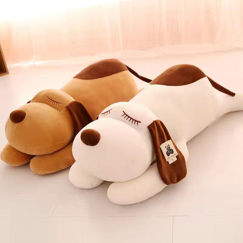 Cute lying dog plush toy down cotton dog doll children sleeping soft pillow rag doll activity gift