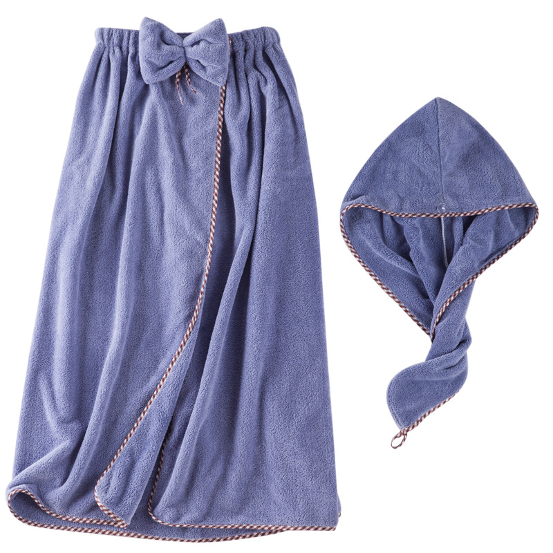 Factory wholesale coral fleece bath skirt increased female students adult wearable bath towel soft absorbent not easy to shed hair Korean version