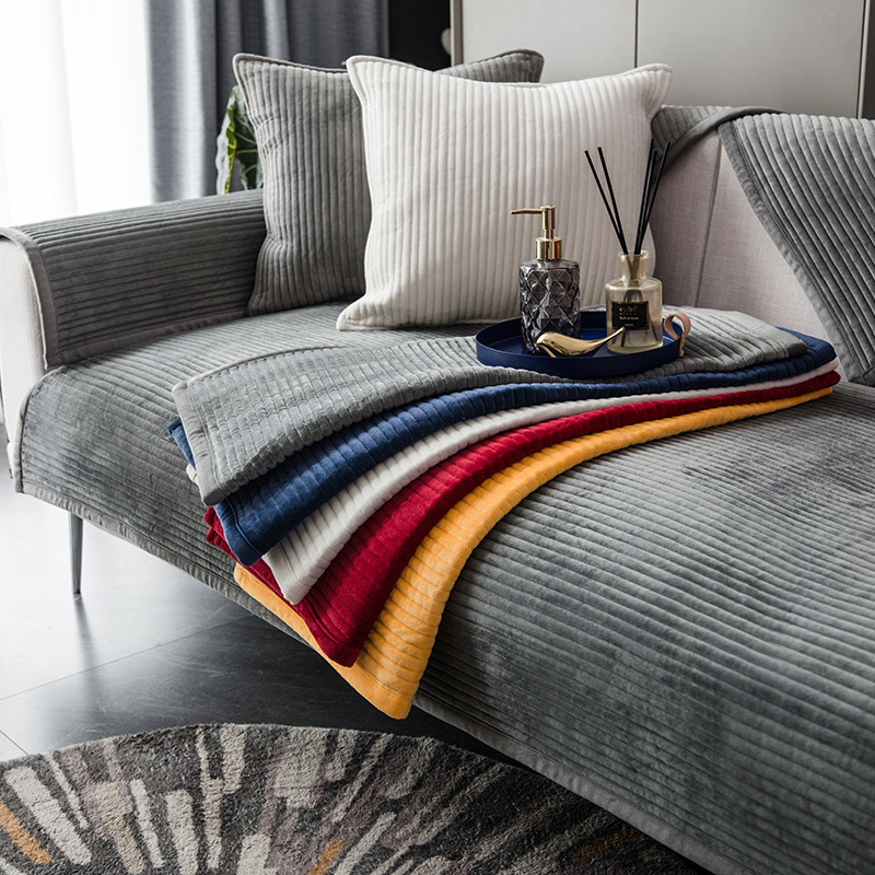 Light luxury Nordic leather sofa cushion cover, universal for all seasons, simple modern non-slip living room, fashionable high-end cushion