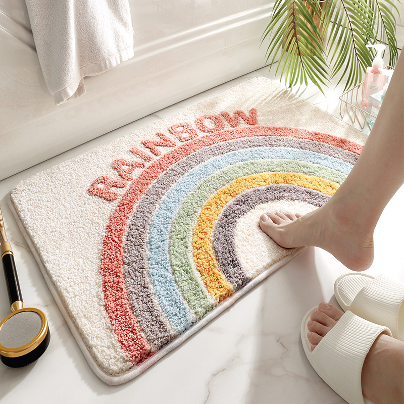 Modern Minimalist Bedroom Door Mat Non-Slip Bathroom Absorbent Floor Mat Bathroom Foot Mat Kitchen Waterproof and Oil-Proof Carpet