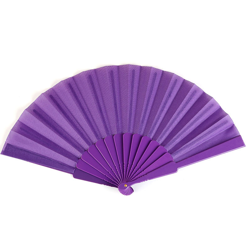 Plain plastic wedding folding fan dance fan prop fan flat plastic fan multicolor optional Big Red