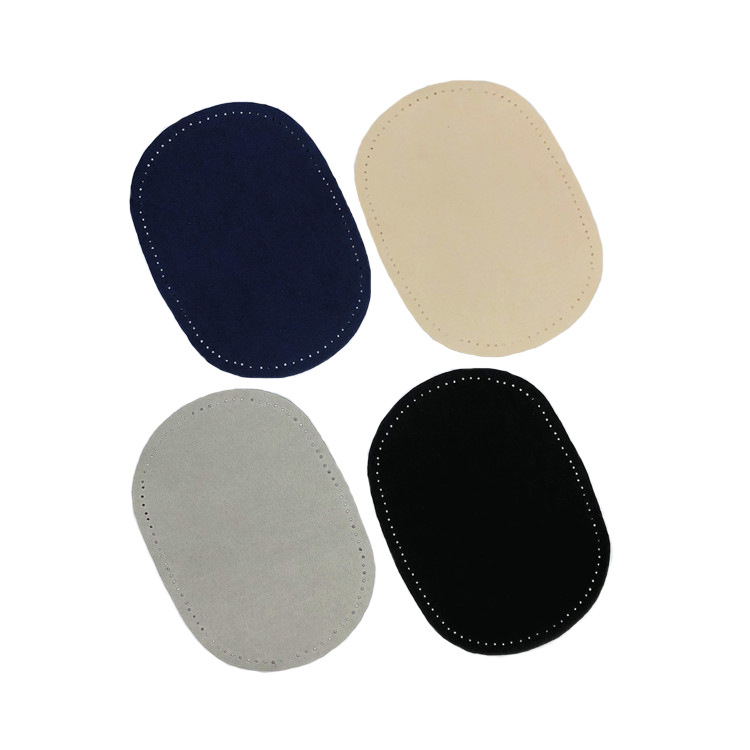 Flocking Suede Suede Sweater Knee Patch Sleeve Elbow Oval Cut No Back Adhesive Sewing Cloth Patch