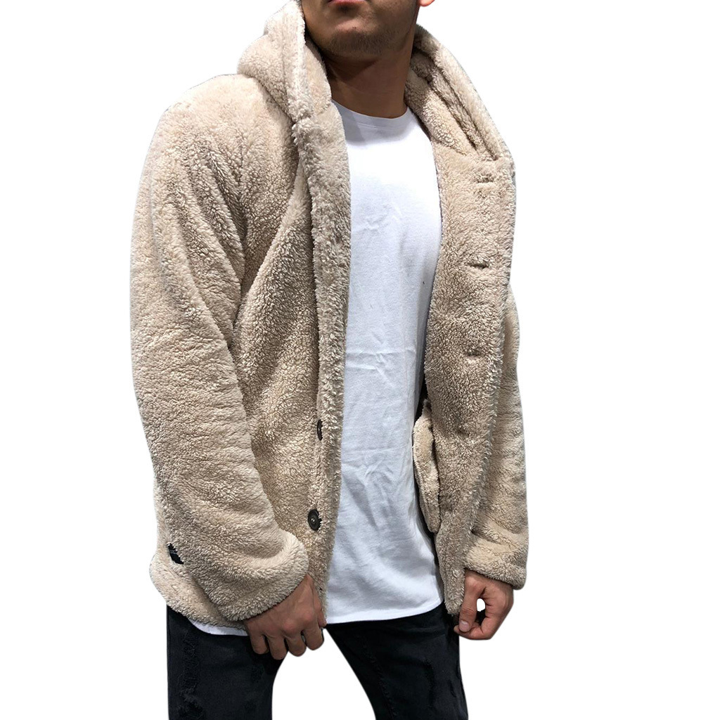 2023 foreign trade cross-border autumn and winter season men's hooded solid color coat sweater European and American fashion trend men's spot