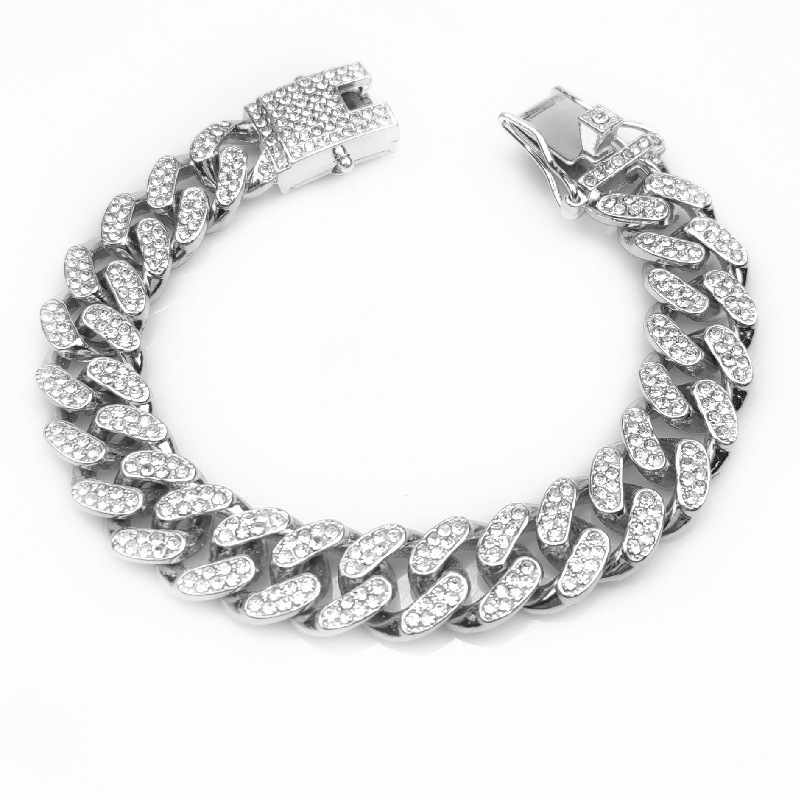 New zinc alloy popular same style 13mm wide mass rap hip hop chain big gold chain