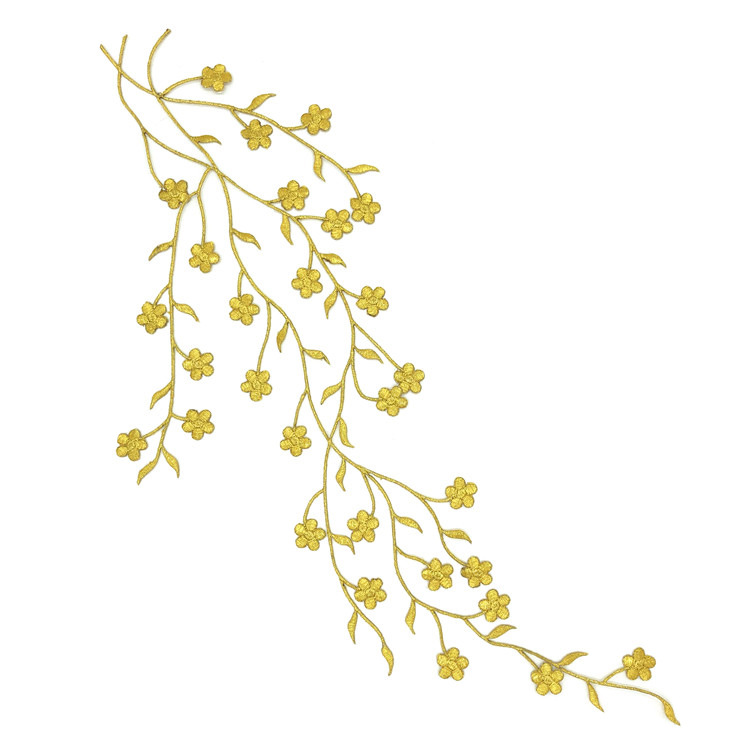 47cm Vintage Plum Embroidered Cloth Stickers Coat Cheongsam Decorative Embroidered Stickers Home Textile Flower Large Adhesive Patch