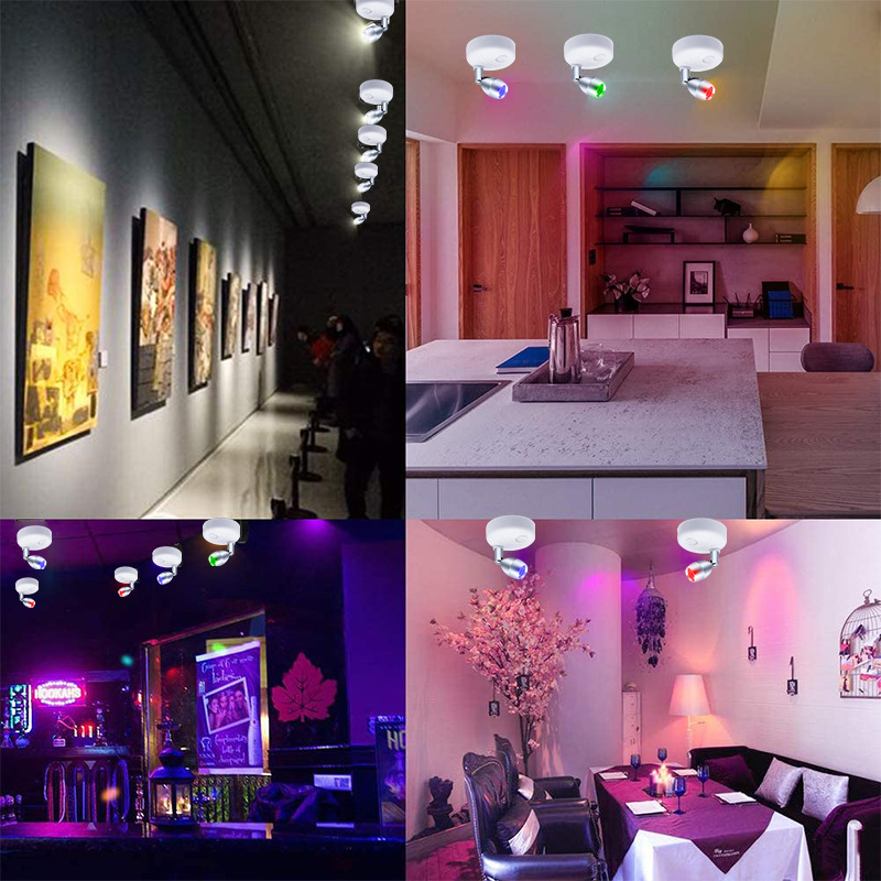 13-color LED wireless rgb remote control cabinet spotlight cross-border angle adjustable atmosphere press Pat Light Night Light