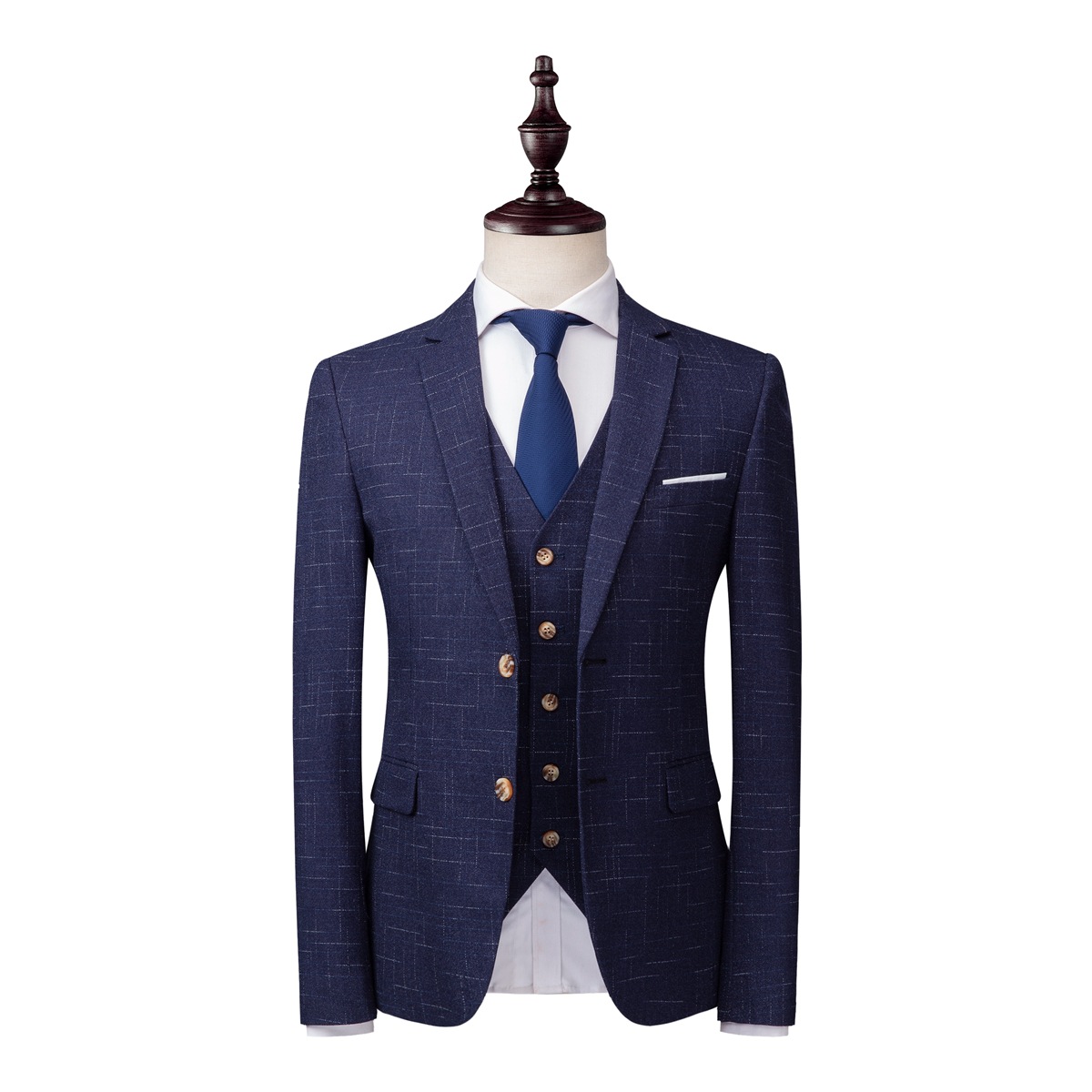 Suit Set Men's Groom Banquet Wedding Dress Slim-fit Suit Studio Three-piece Formal Fixture Foreign Trade Autumn