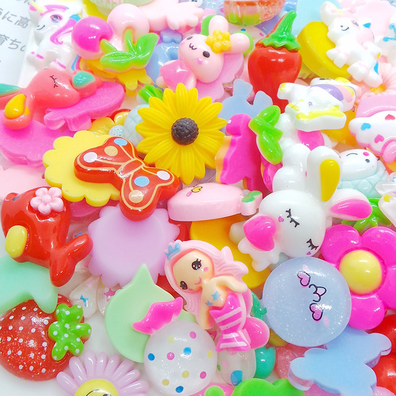 Rural beauty cartoon mixed resin jewelry accessories handmade diy hair accessories material cream glue mobile phone shell patch