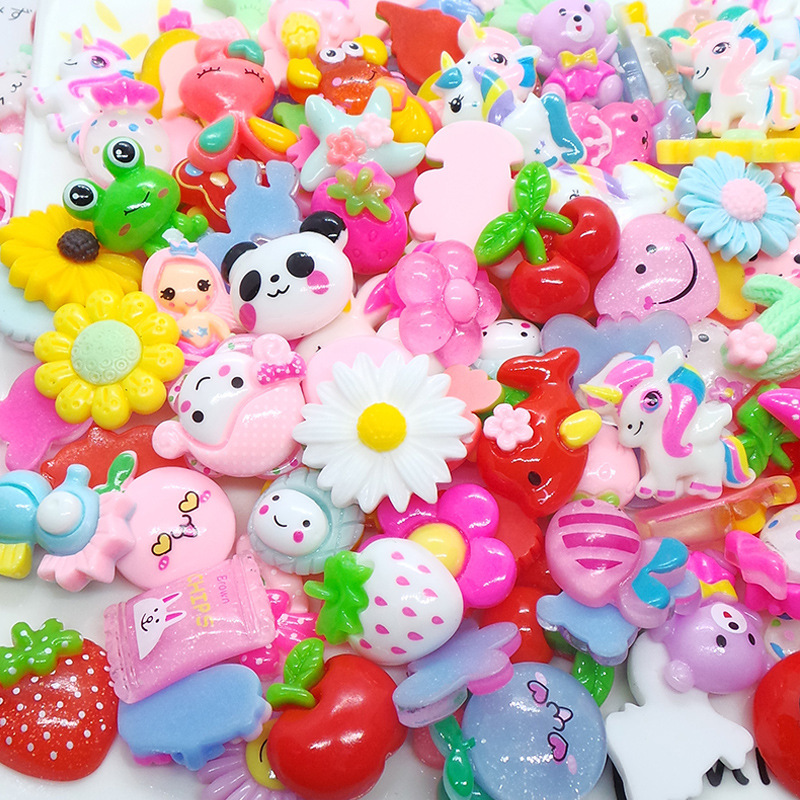 Rural beauty cartoon mixed resin jewelry accessories handmade diy hair accessories material cream glue mobile phone shell patch