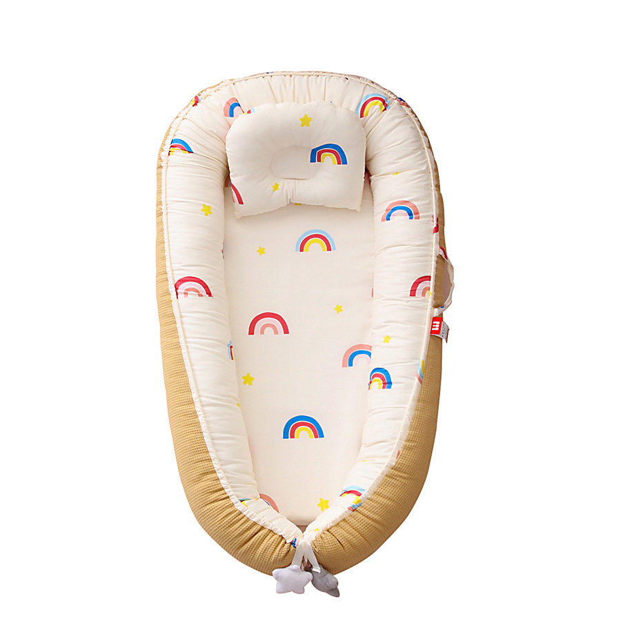 Honeycomb Breathable Hemei Removable and Washable Portable Crib Bed Bionic Baby Nest Baby Pillow Travel Crib