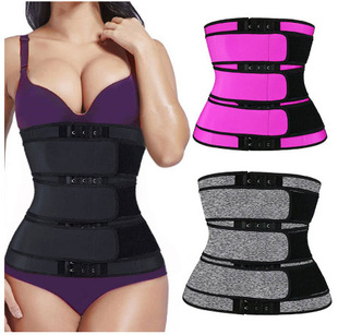 Cross-border Men's and Women's Sports Belly Belt Adjustable Three-breasted Belt Postpartum Body-shaping Waist Belt Sweat Belt