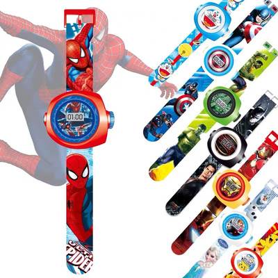 Children's cartoon watch tremolo toy watch girl boy baby kindergarten gift 3D projection electronic watch