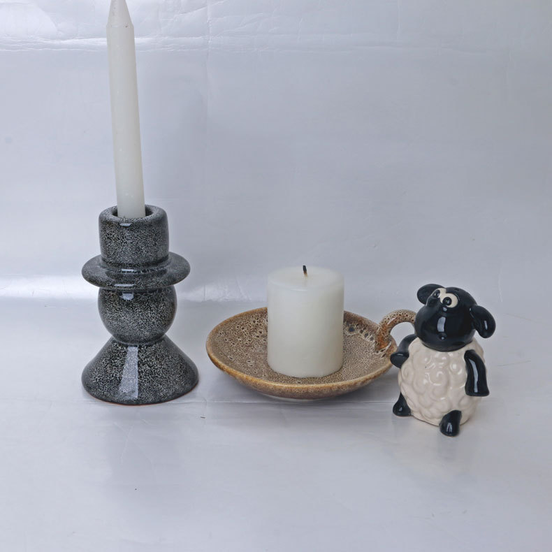 Nordic Minimalist Retro Ceramic Candle Holder Plate Simple Not Simple Classic Style Creative Fashion Decoration