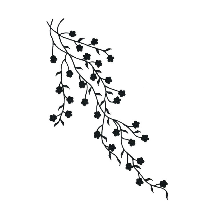 35cm Vintage Plum Blossom Embroidered Cloth Sticker Coat Cheongsam Decorative Embroidered Sticker Home Textile Fabric Adhesive Flower Patch Sticker