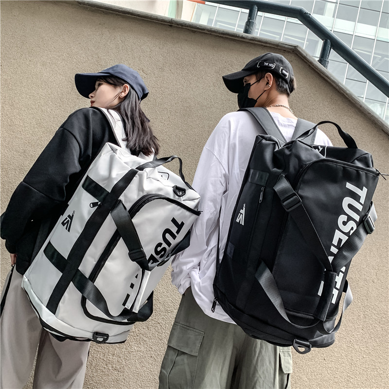 Korean Style Large Capacity Backpack Men's Trendy Cool Backpack Water-repellent Crossover Three-use Travel Bag Schoolbag Women's Casual Style