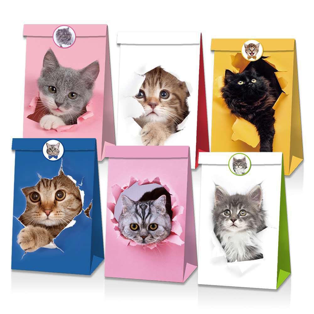 LB050 Amazon wish pet cute pet kitten gift candy party Kraft paper packaging paper bag
