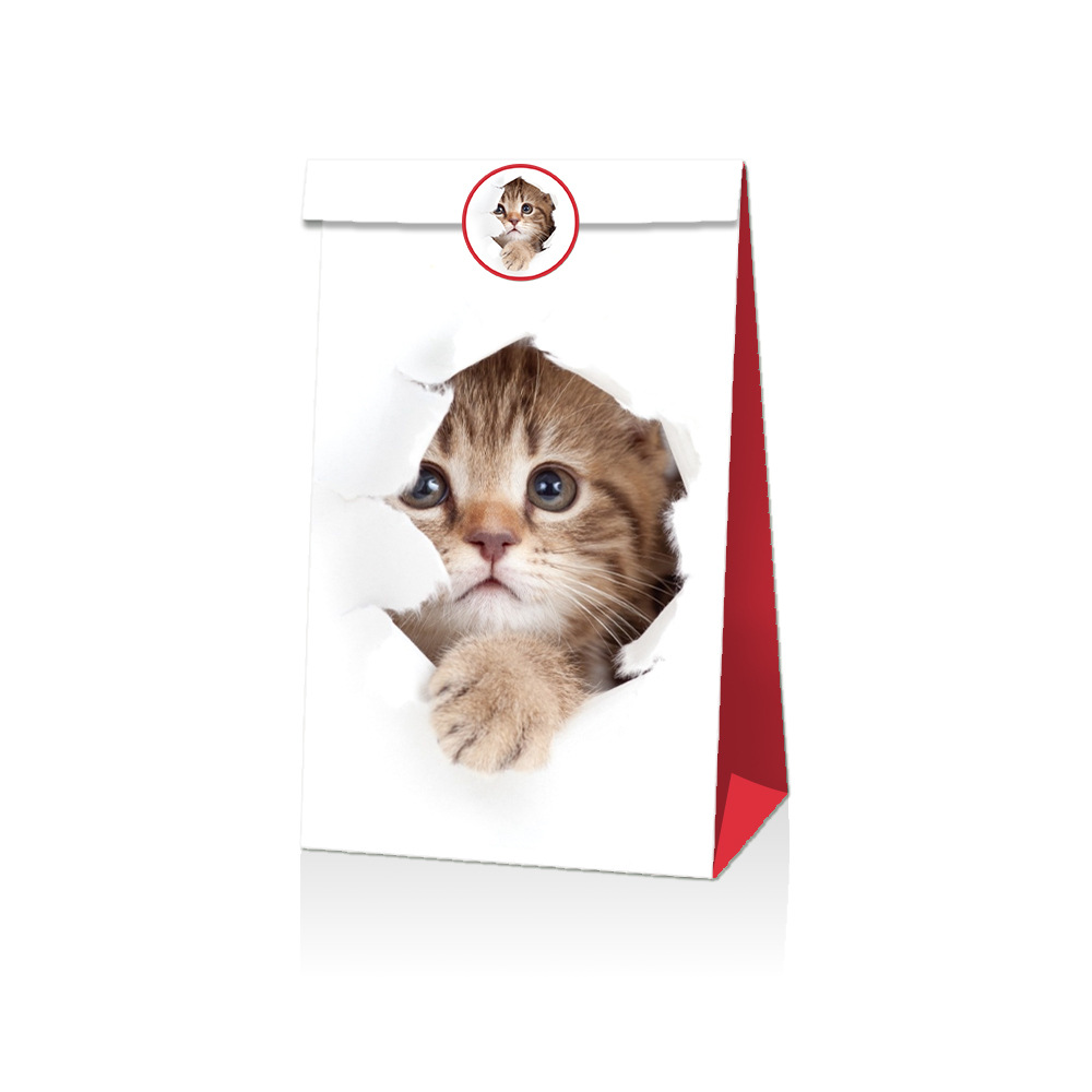 LB050 Amazon wish pet cute pet kitten gift candy party Kraft paper packaging paper bag