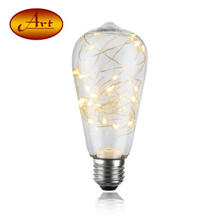 [ST64 copper wire lamp] Edison LED silver wire bulb Net Red Night Market stall LED string decorative bulb
