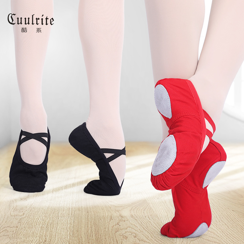 Children's Dance Shoes Children's Ballet Shoes Yoga Canvas Claw Shoes Lace-up Free Square Dance Shoes Soft Sole Dance Shoes