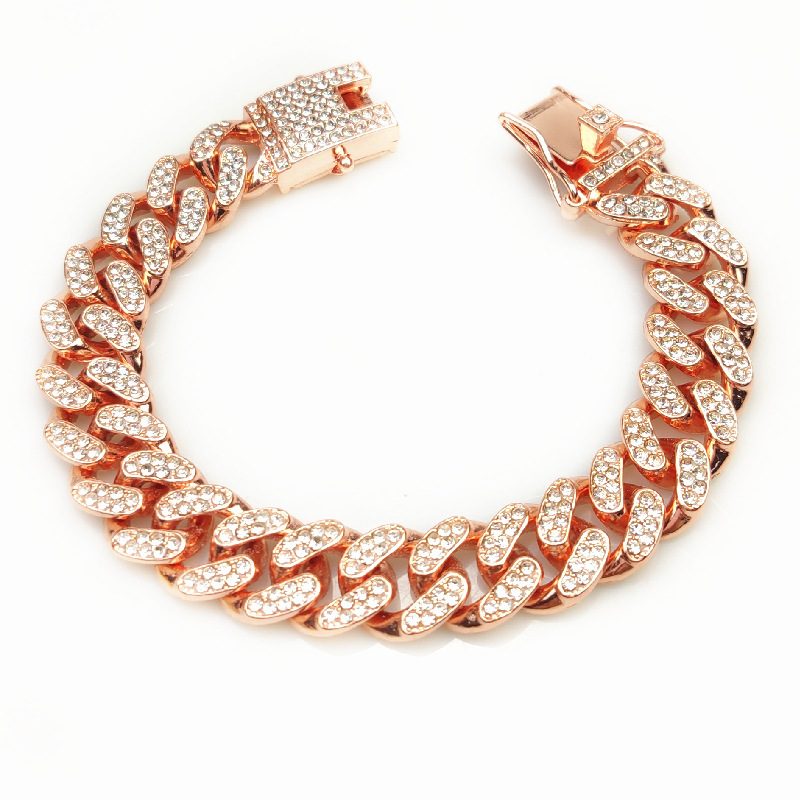 New zinc alloy popular same style 13mm wide mass rap hip hop chain big gold chain