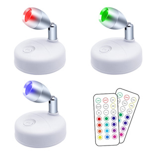 13-color LED wireless rgb remote control cabinet spotlight cross-border angle adjustable atmosphere press Pat Light Night Light