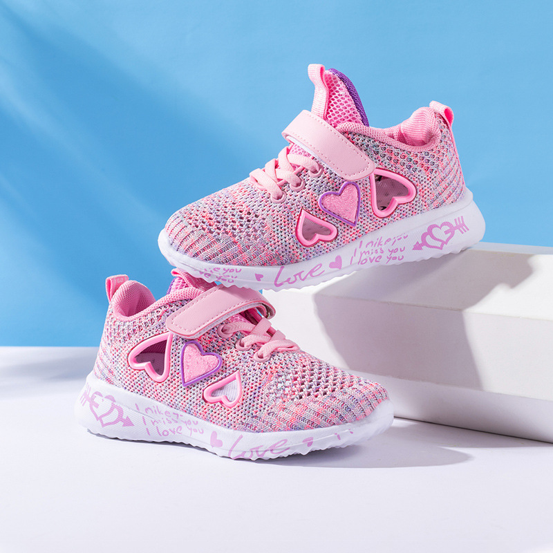 26-37 New Children's Shoes Women's Breathable Flying Weaver Student Casual Shoes Children's Students Flat sneaker Summer