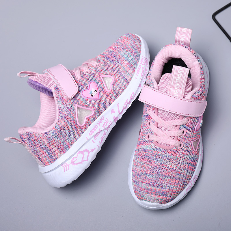 26-37 New Children's Shoes Women's Breathable Flying Weaver Student Casual Shoes Children's Students Flat sneaker Summer
