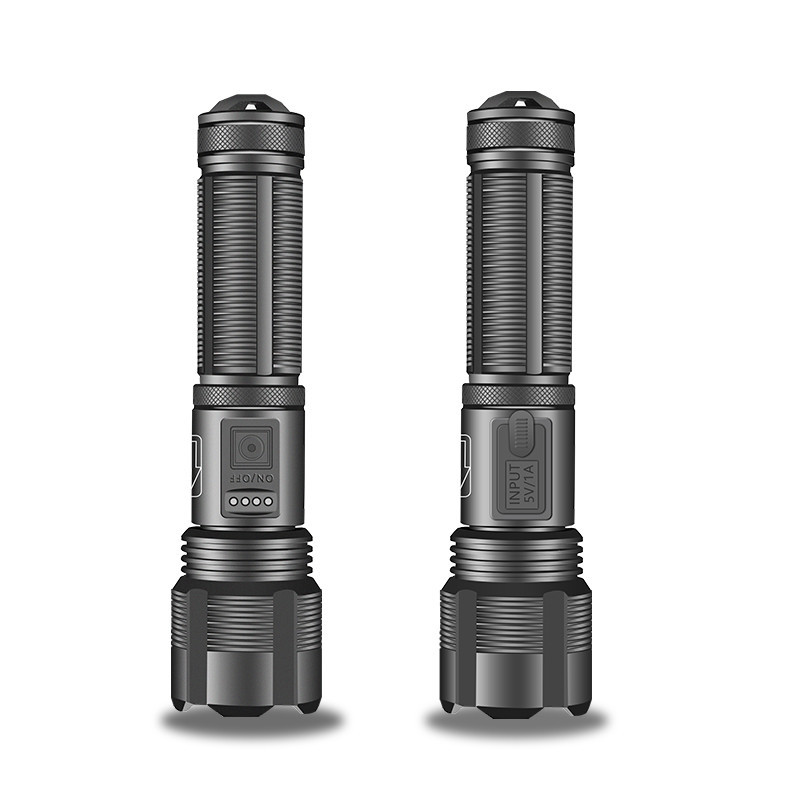 Cross-border XHP50 LED flashlight USB charging P70 searchlight outdoor emergency long-range zoom flashlight