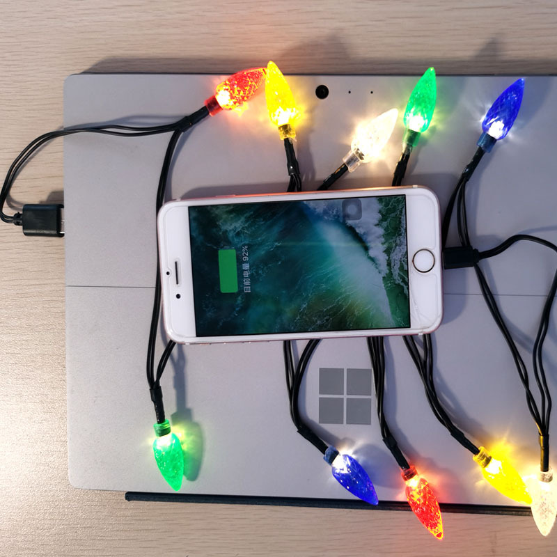 光る USB 電話充電ケーブルカラフルな Led ライトストリング火の鳥獣ヘッド装飾クリスマスナイトライト|undefined