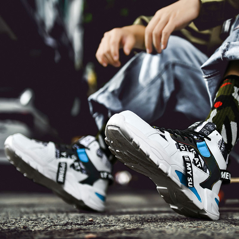 Men's Shoes Autumn 2023 New Style Breathable Thick-soled Elevated Running Shoes Men's Korean Style Trendy Casual Jinjiang Sports Shoes for Men