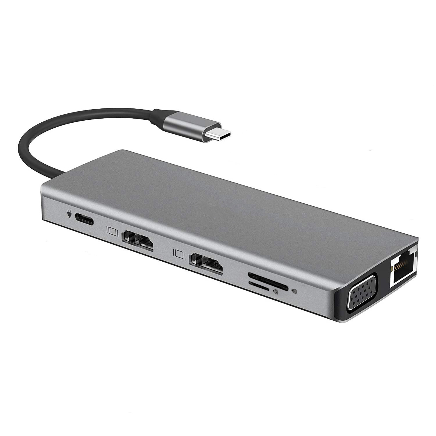 type-c to dual HDMI vga same screen docking station 12 in 1 laptop macbook converter USB HUB