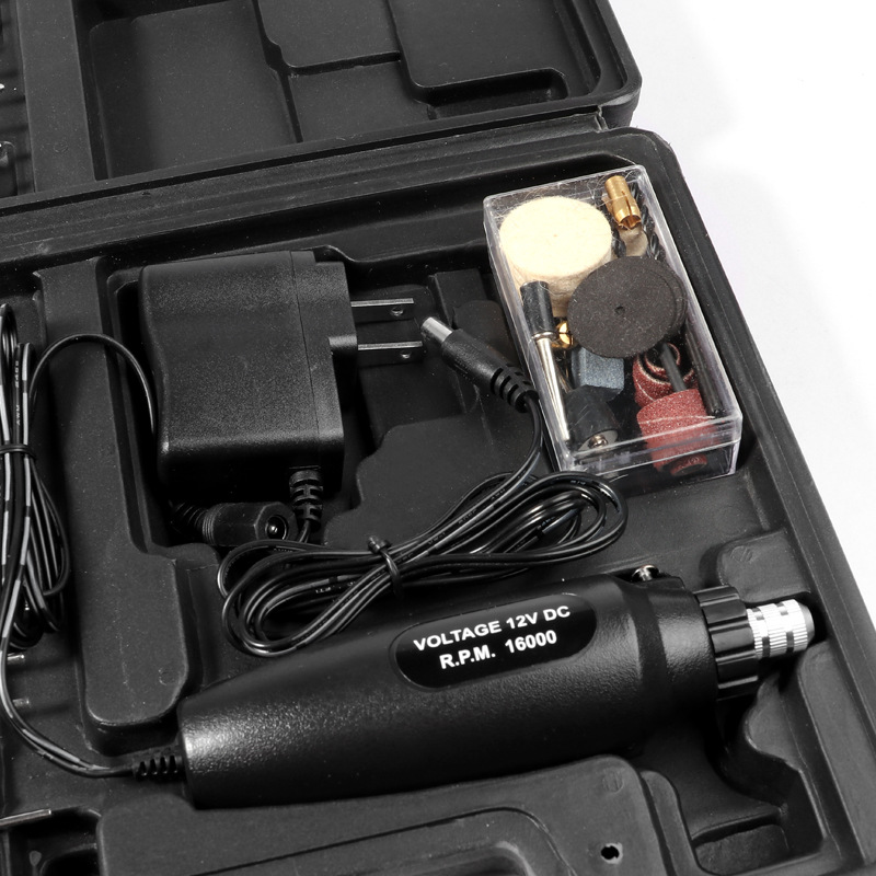 ミニ小型電気ドリル電動サンダー研磨ネイルアート60pcミニ電気ミルdc 12v小型電気ミルツールセット