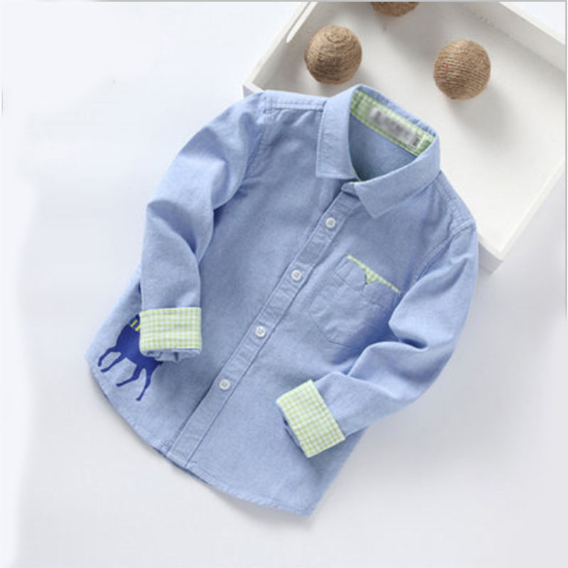 Boys' long sleeve shirt spring and autumn children's shirt primary school shirt school uniform performance clothing factory direct sales