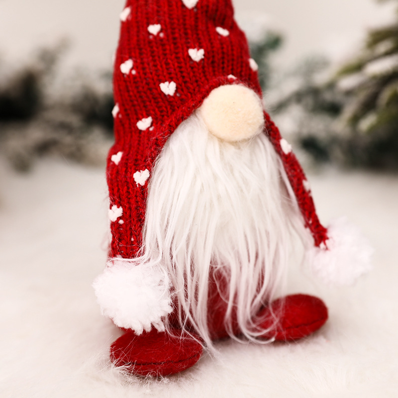 Cross-border New Forester White Beard Faceless Doll Christmas Doll Forester Knitted Hat Sitting Doll Ornament