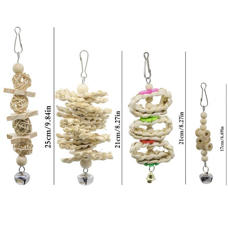 Parrot Bird Toy Set Bite Swing Bird Cage Accessories Supplies Equipment Log Color Amazon Explosions Spot