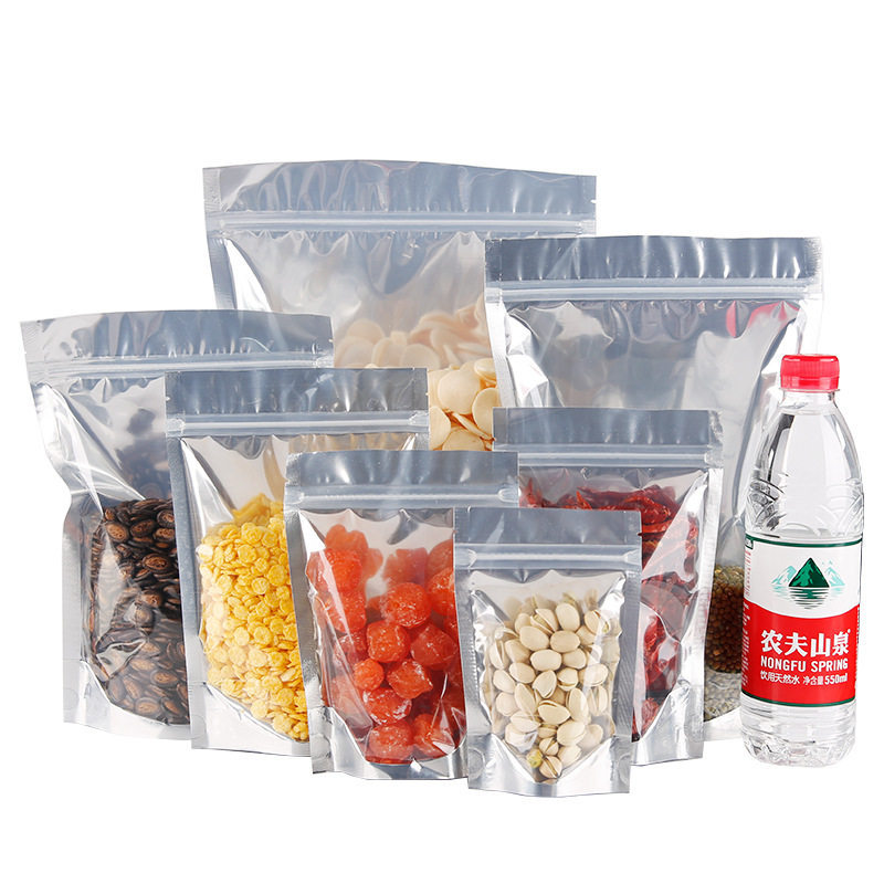 Yin and Yang zipper aluminum foil bag translucent seal bag cat and dog food tea food packaging aluminum foil self-standing bag
