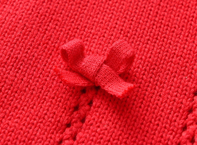 2023 spring new thick needle cotton girls sweater baby sweater Bow cardigan a generation of hair