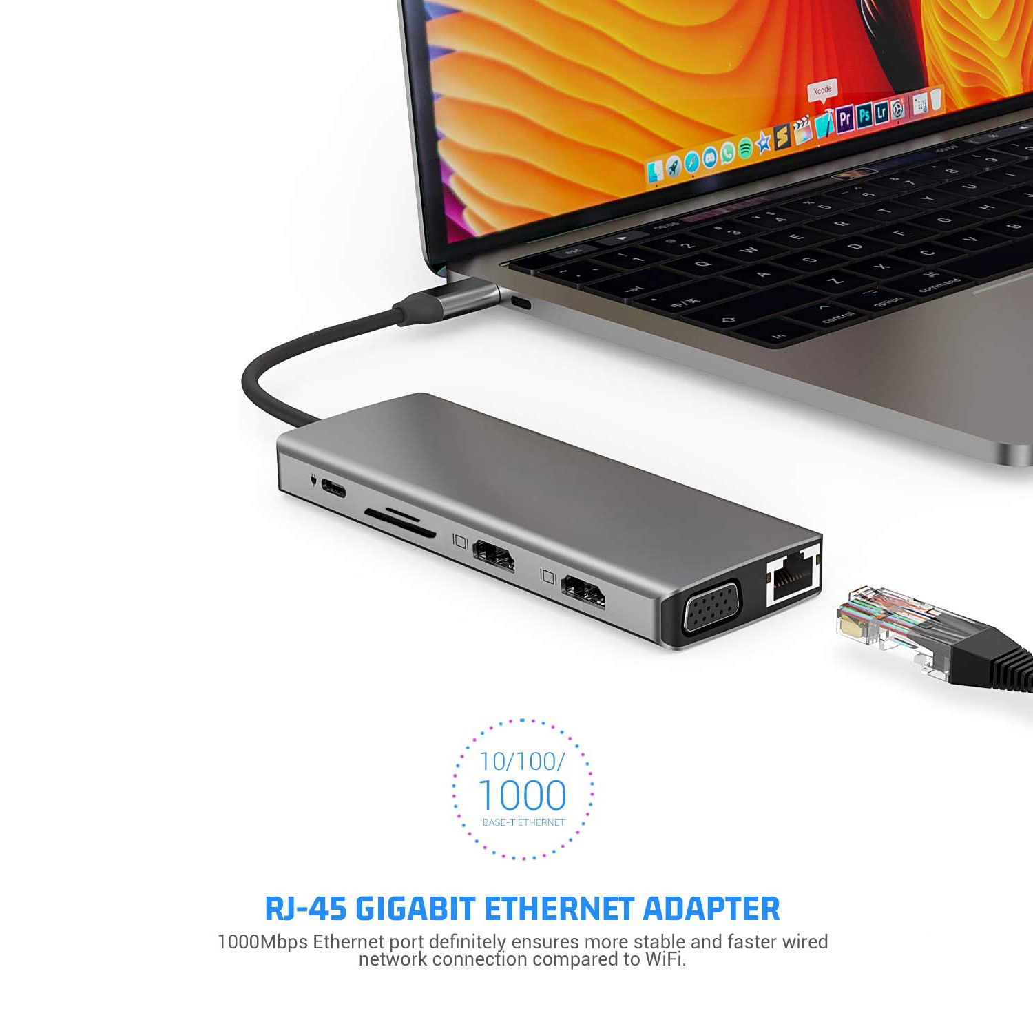 type-c to dual HDMI vga same screen docking station 12 in 1 laptop macbook converter USB HUB