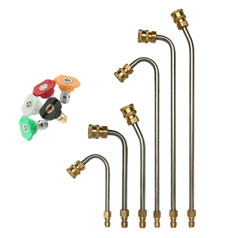 High pressure water gun lengthened bending rod 1/4 stainless steel U-shaped rod 90 air conditioning cleaning rod 30 extended bending rod wholesale