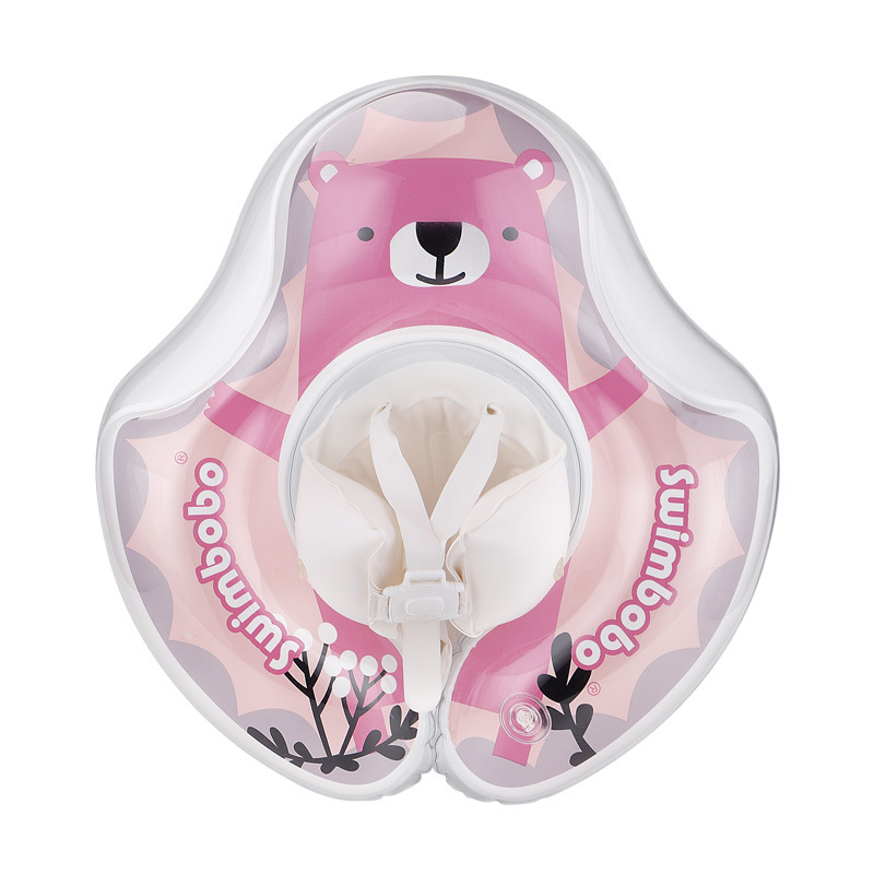 swimbobo baby swimming ring prone ring with sitting pocket children's underarm ring up and down transparent double airbag prone ring