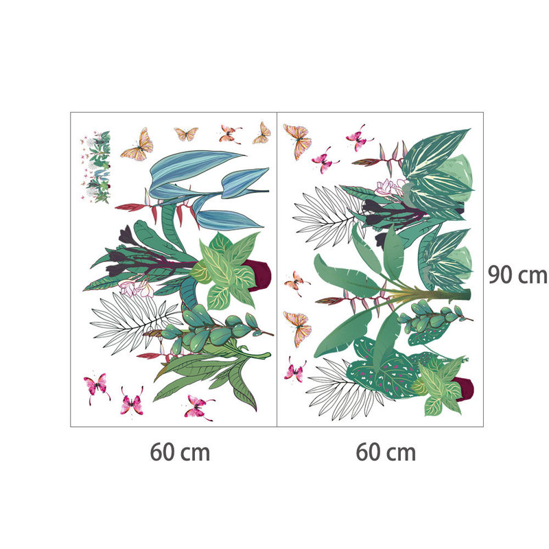 取り外し可能な緑の植物の壁のステッカーユニークなデザインリビングルームのベッドルームのソファの背景の壁に適しています Ph1054-ph1064|undefined