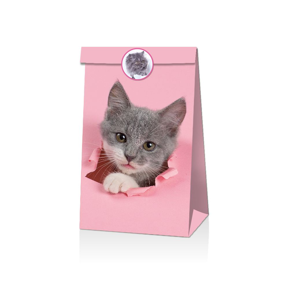 LB050 Amazon wish pet cute pet kitten gift candy party Kraft paper packaging paper bag