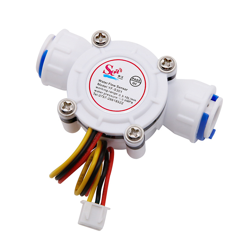 3 points PE pipe quick connection water flow sensor Hall flowmeter S301 pure water drinking machine water purifier flowmeter