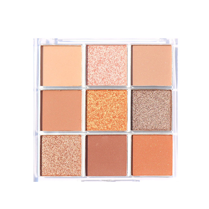 Star 9 color pumpkin orange brown parity a generation of glitter Pearl matte waterproof Jiugongge eye shadow plate