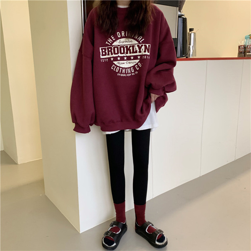 Women's 2023 new autumn Korean letter round neck loose ladies sweater women's foreign trade cross-border jacket wholesale