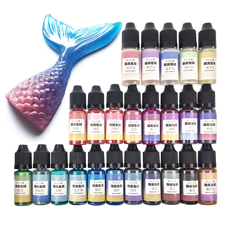 偏光色精  水晶滴膠手工DIY飾品材料包   uv樹脂AB膠色精 A