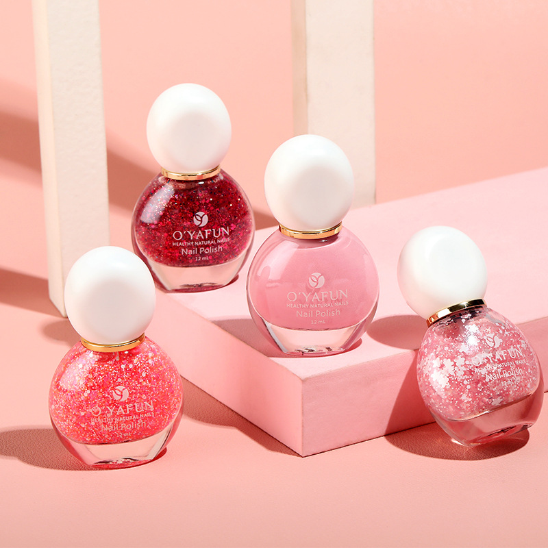 Cross-border exclusive for ouyafei new 12ml water-based tearing nail polish baking-free quick-drying tasteless peeling 48-color finger