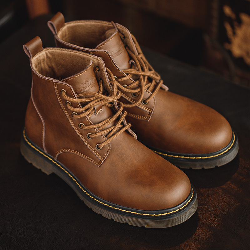 Madden Men's Shoes Autumn Martin Boots High-top British Style Workwear Boots Mid-top Trendy Shoes Men's Cowhide Desert Boots Short Boots