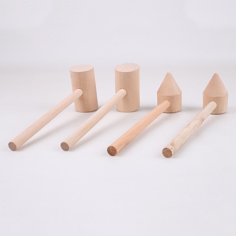Wood Hammer Large and Small Solid Wood Hammer Toy Small Wooden Hammer Wooden Hammer Hammer Diy Archaeological Hammer Tool