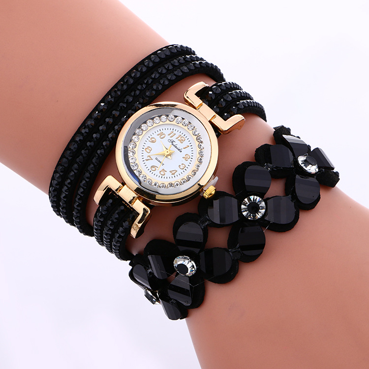 AliExpress foreign trade hot explosions watches ladies winding Diamond Korean velvet bracelet watch quartz watch spot wholesale